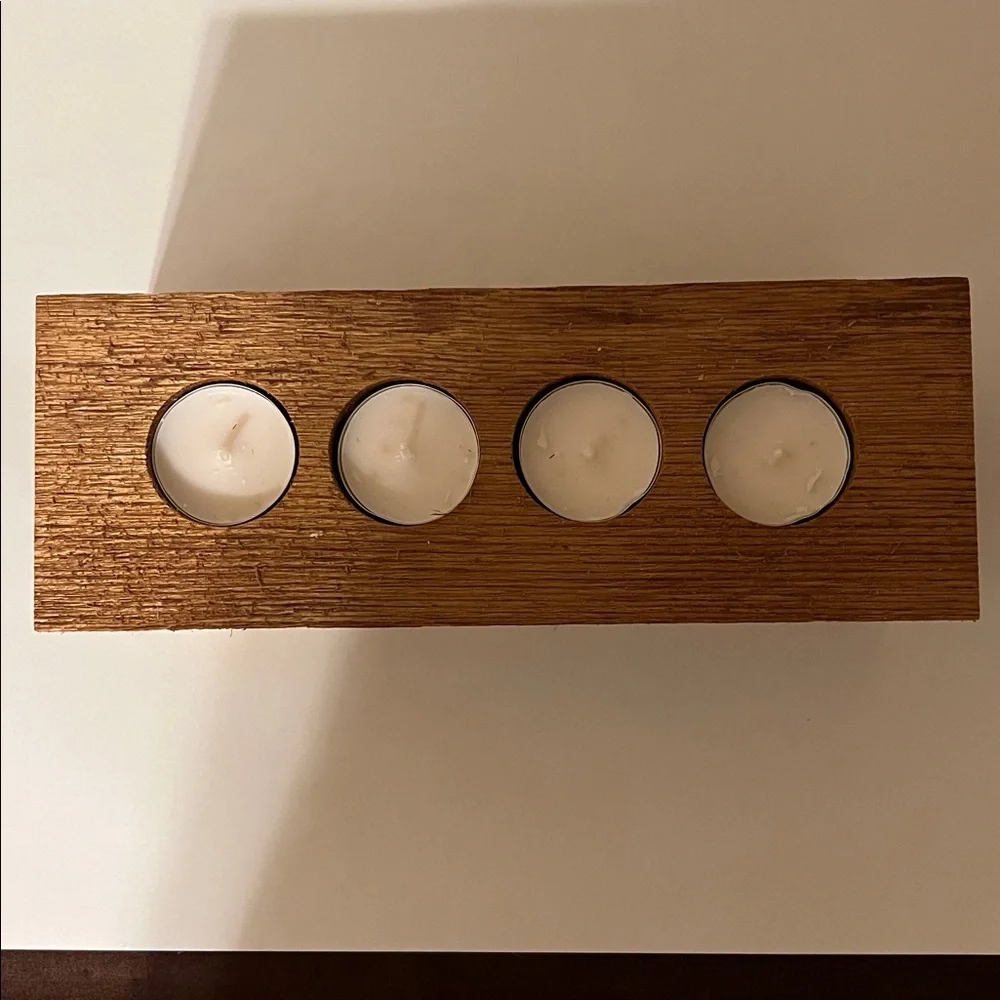 Wooden Tealight Candle Holder. Handmade. NWOT